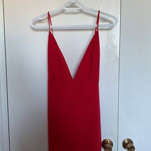 Misguided long red dress